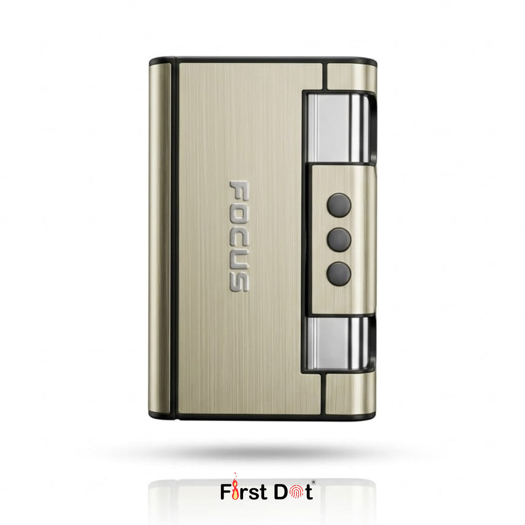 Focus Jet Flame Cigarette Case with Built-in Lighter
