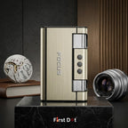 Focus Jet Flame Cigarette Case with Built-in Lighter