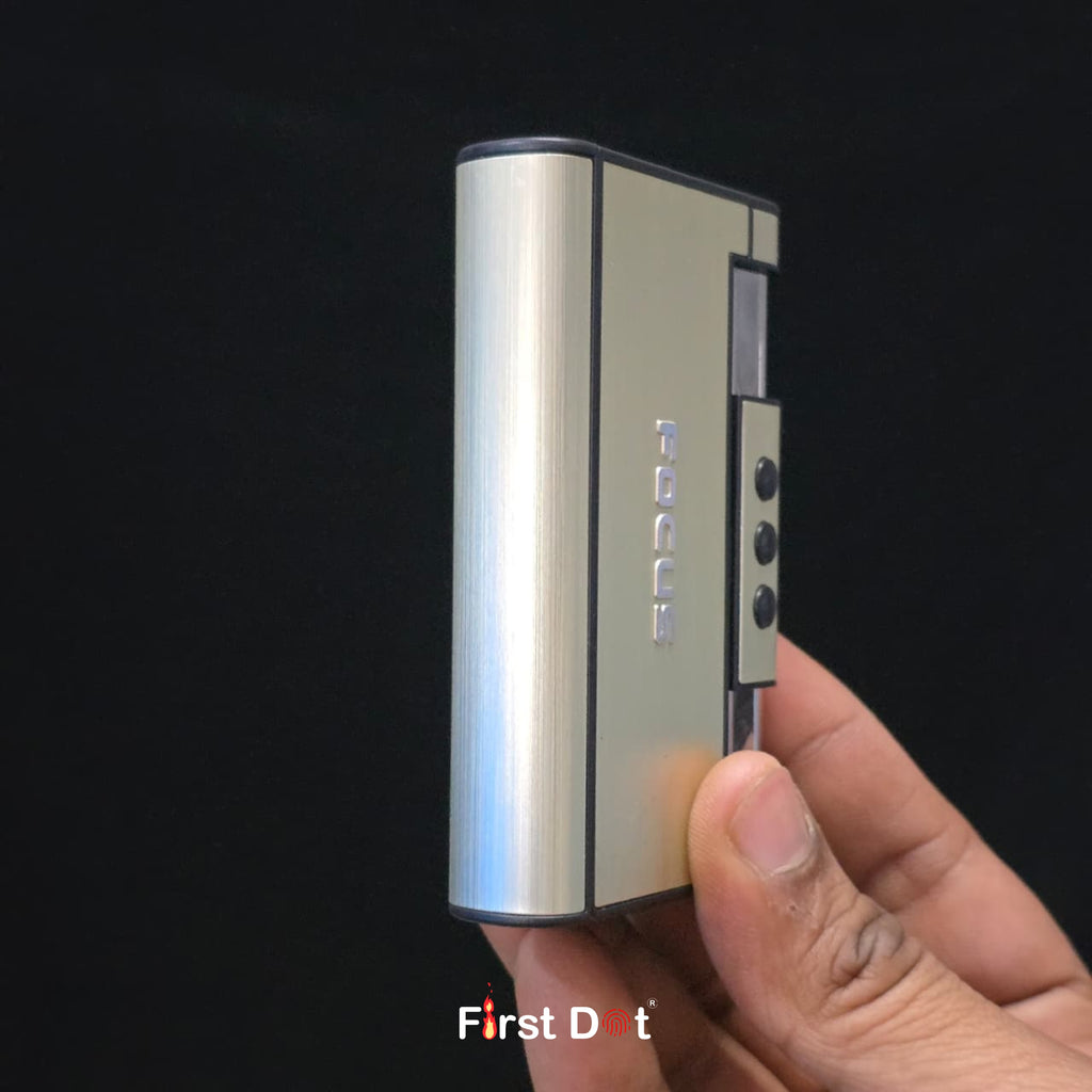 Focus Jet Flame Cigarette Case with Built-in Lighter