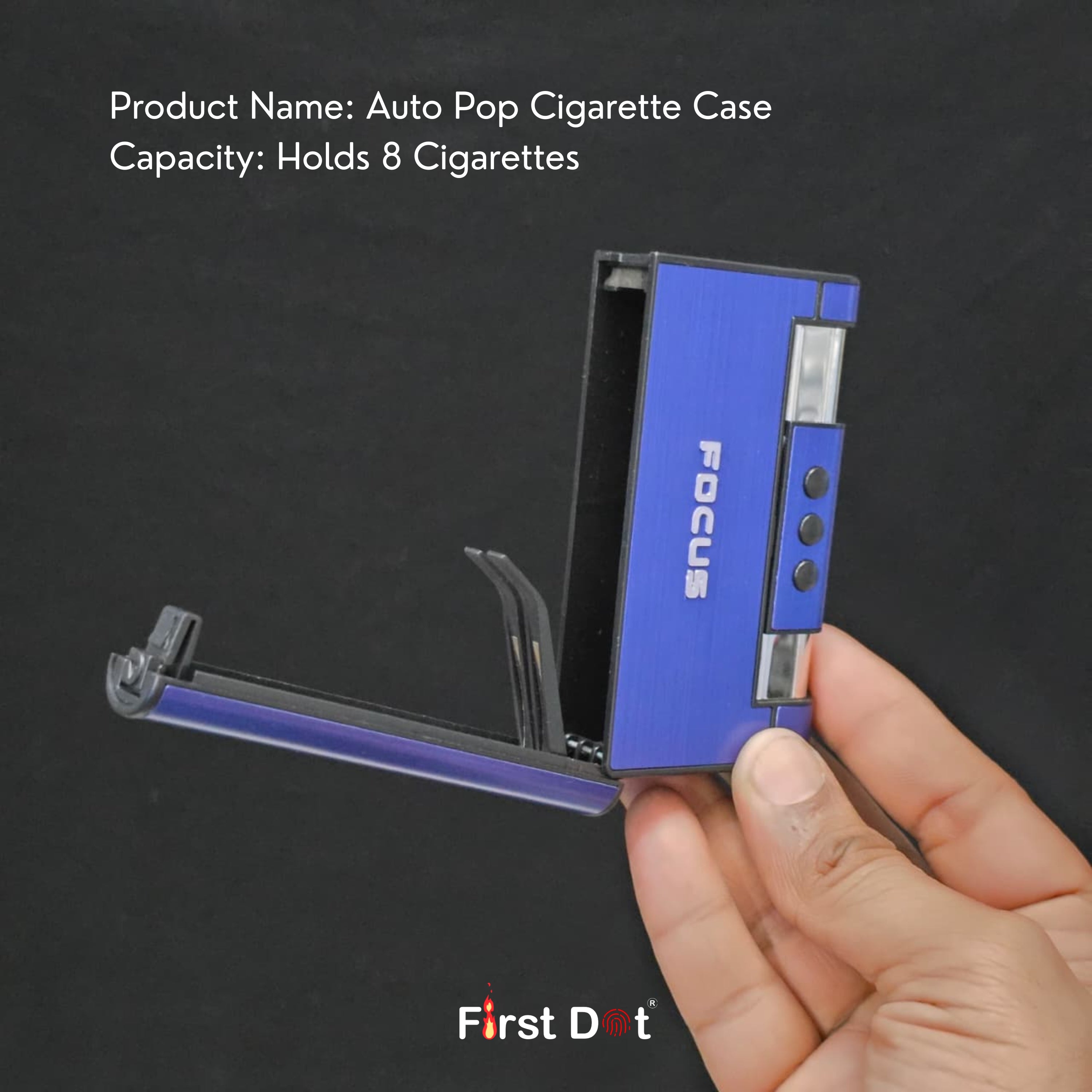 Focus 2-in-1 Aluminium Cigarette Case with Jet Flame Lighter