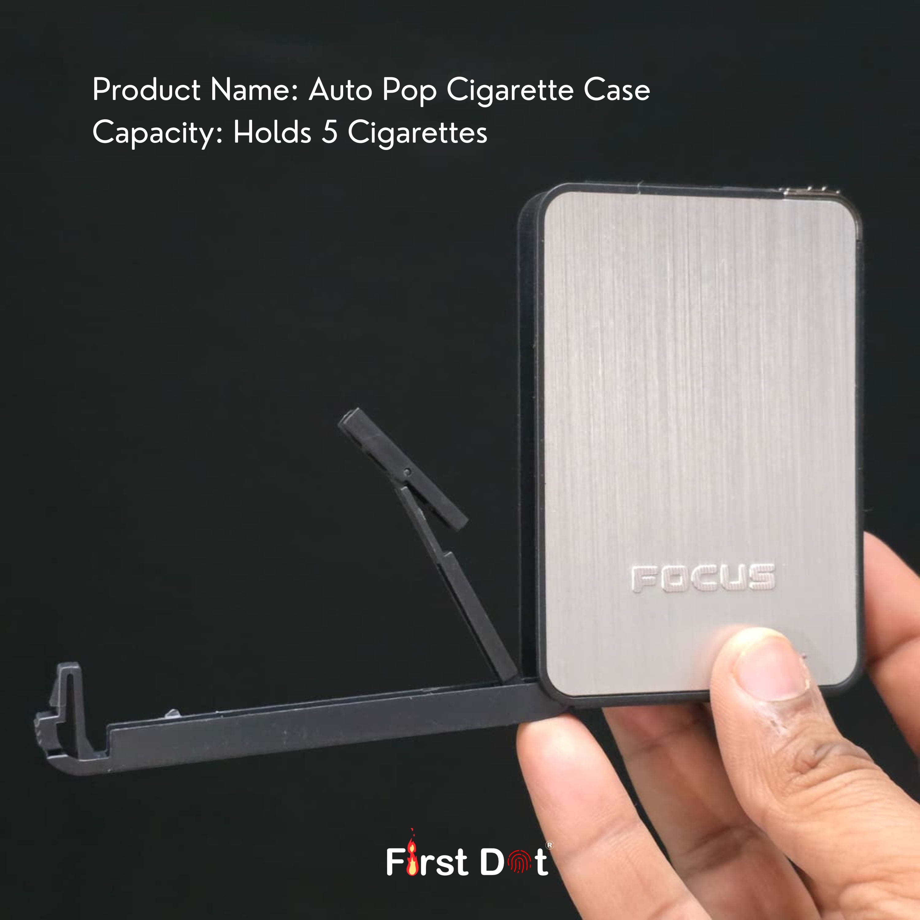 Focus Ultra-Slim Cigarette Case with Lighter