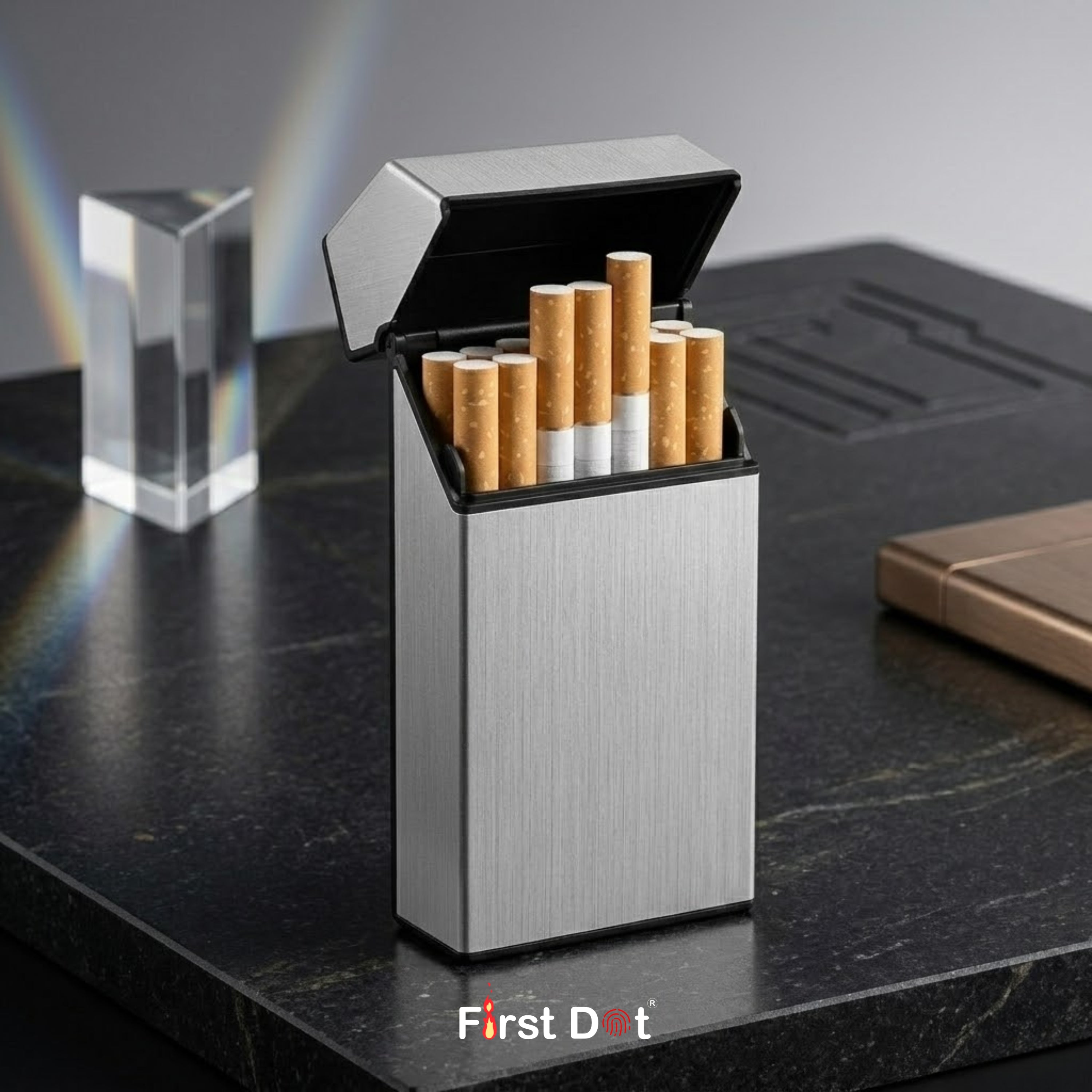 Focus Ultra Thin Aluminium Cigarette Case | Holder Box – First Dot