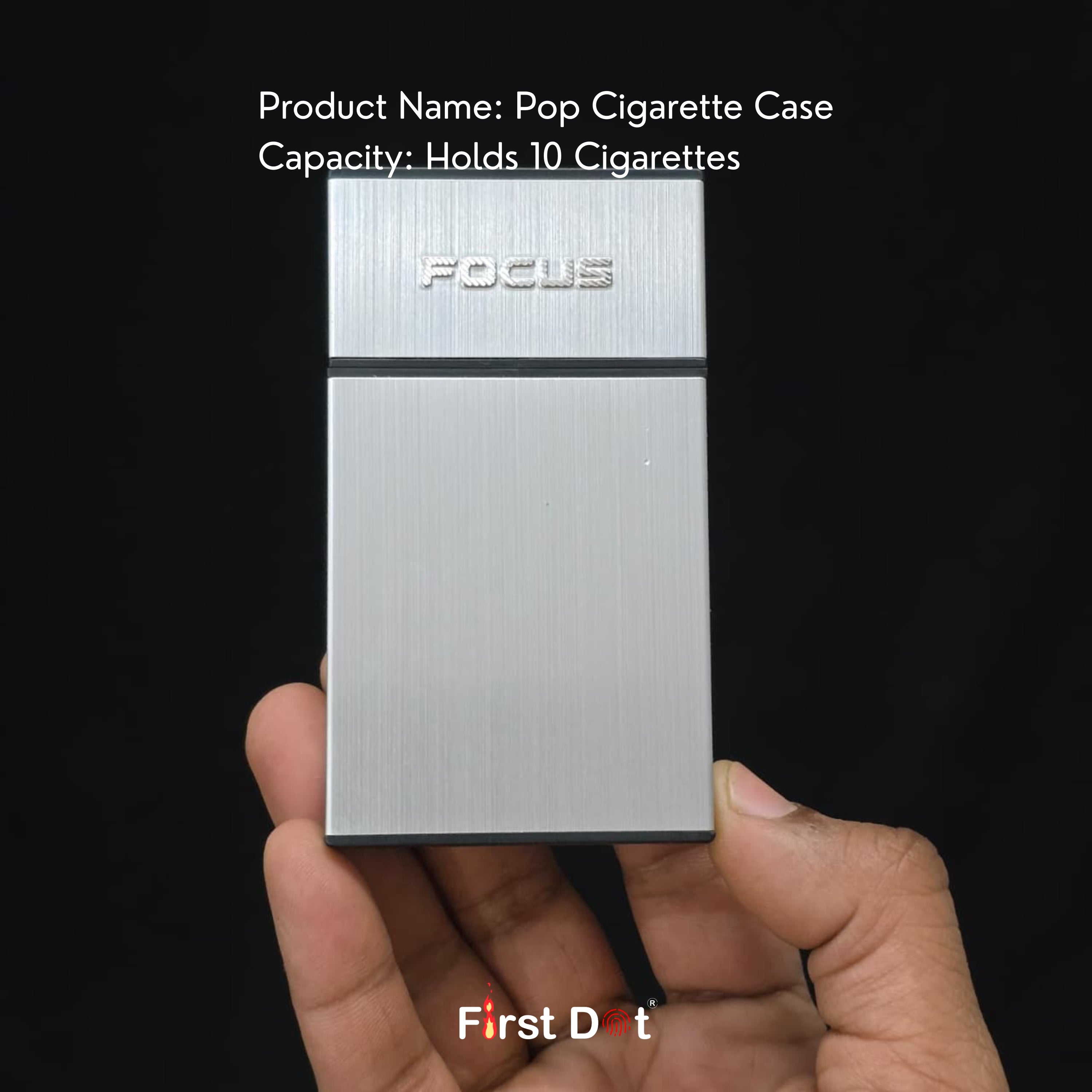 cigarette case box hold Hard Full Pack 2 Cases Focus Ultra Thin Aluminium Cigarette