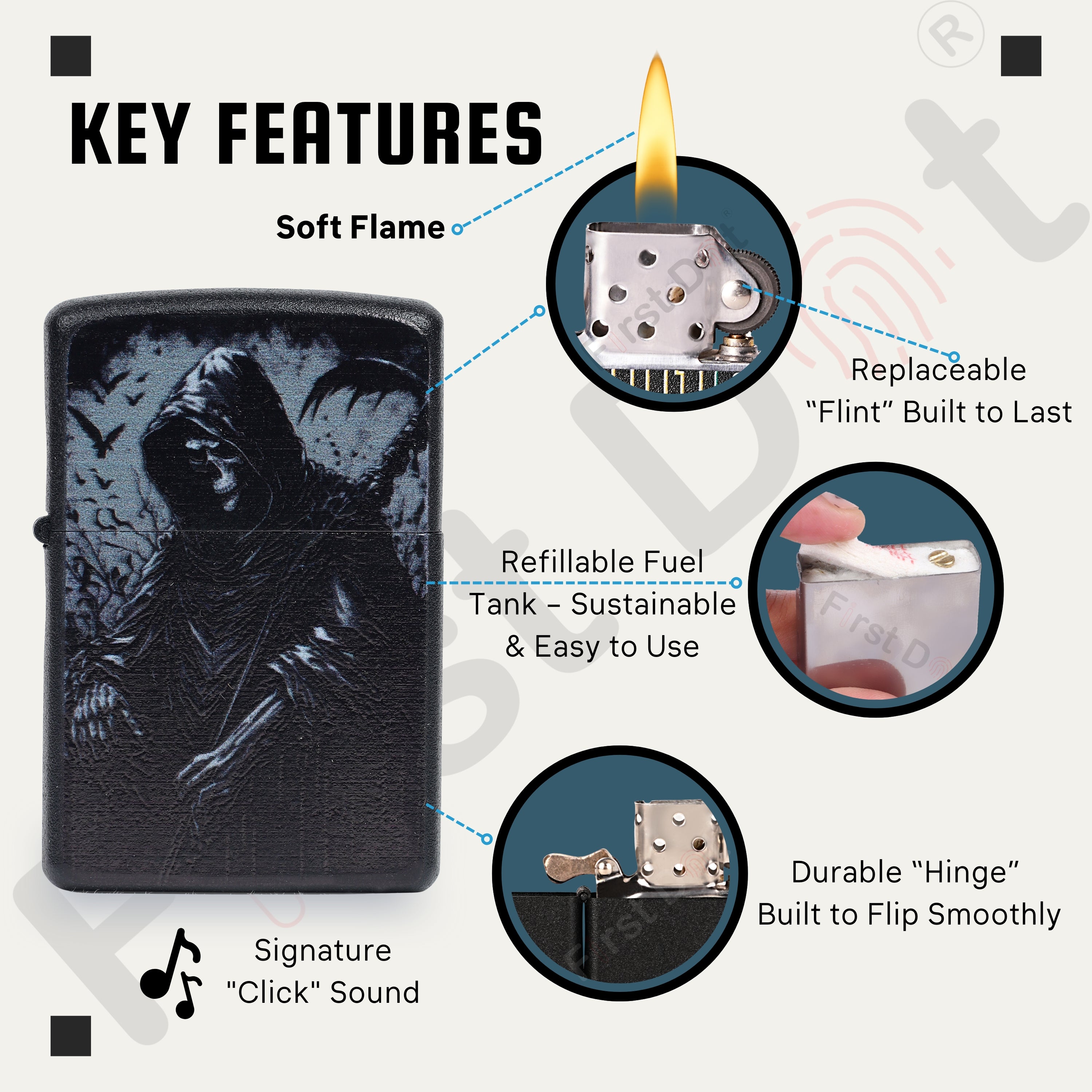 Combo of 2 Street Graphic Cigarette Lighters | Premium Box + Free 50ml Fuel