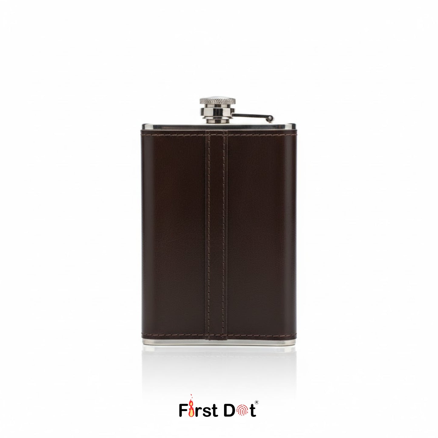 Brown Leather Wrapped Hip Flask | Pocket Flask for Travel 9oz