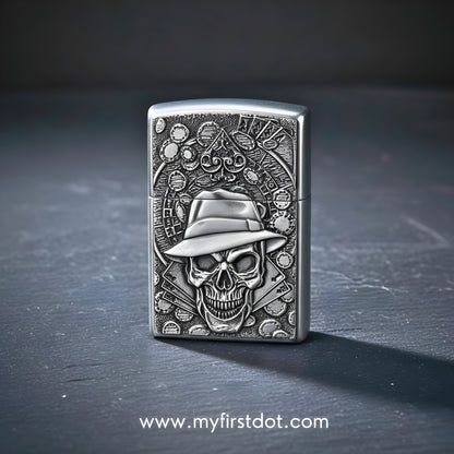 Gambling Skull Classic Lighter | Windproof Cigarette Lighter