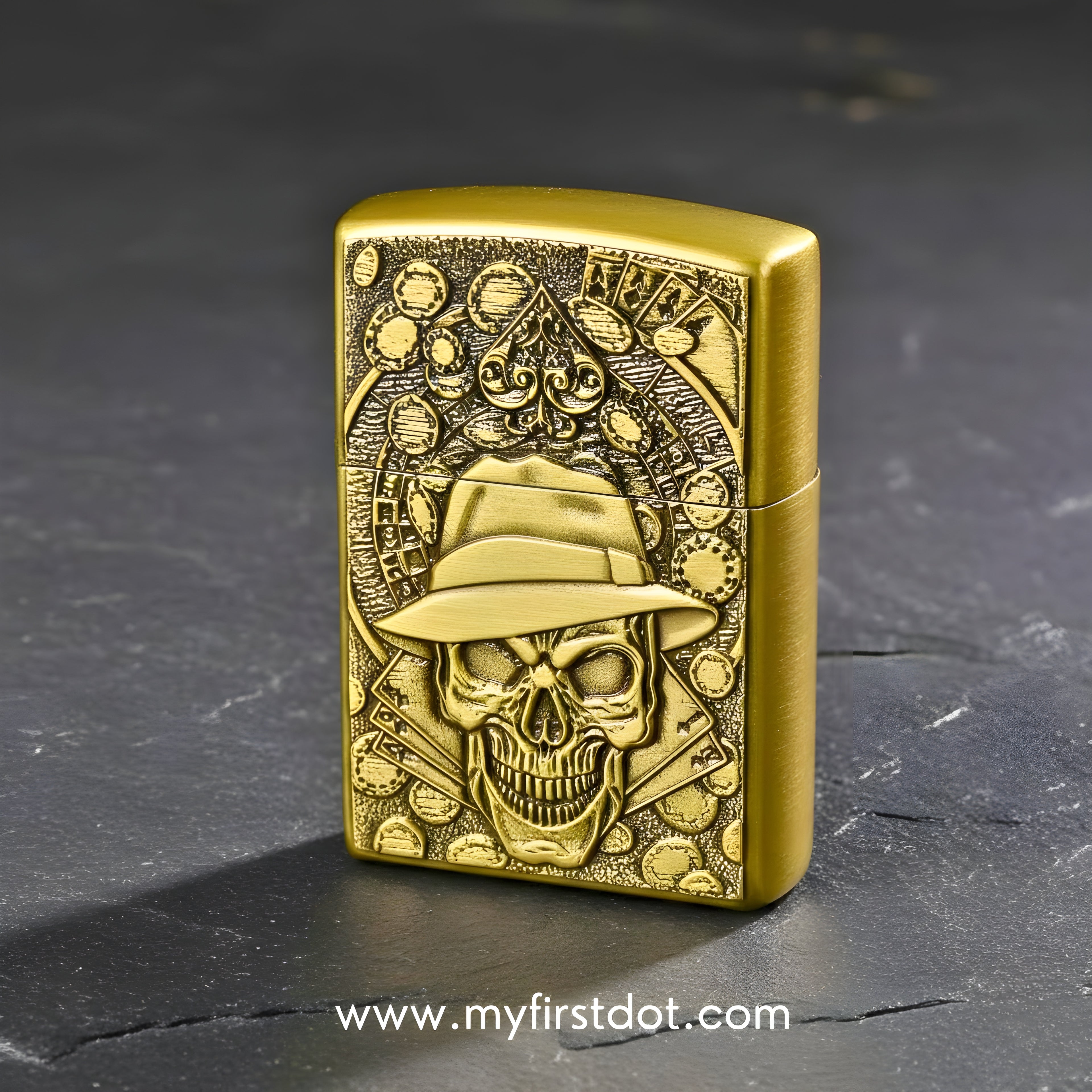 Gambling Skull Classic Lighter | Windproof Cigarette Lighter