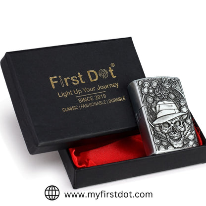 Gambling Skull Luxury Windproof Lighter Gift for Men - Pocket Lighter | First Dot