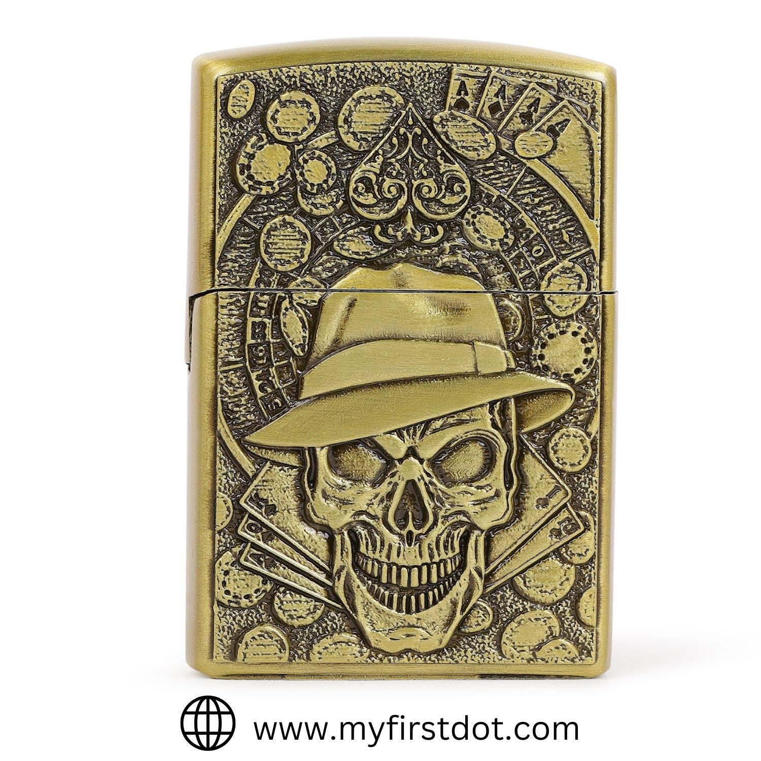 Gambling Skull Classic Lighter | Windproof Cigarette Lighter