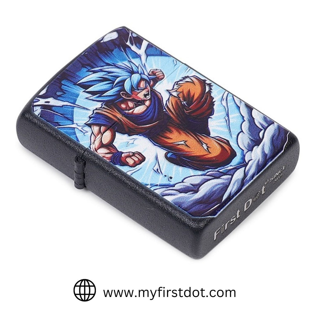 First Dot Super Saiyan Blue Windproof Cigarette Lighter