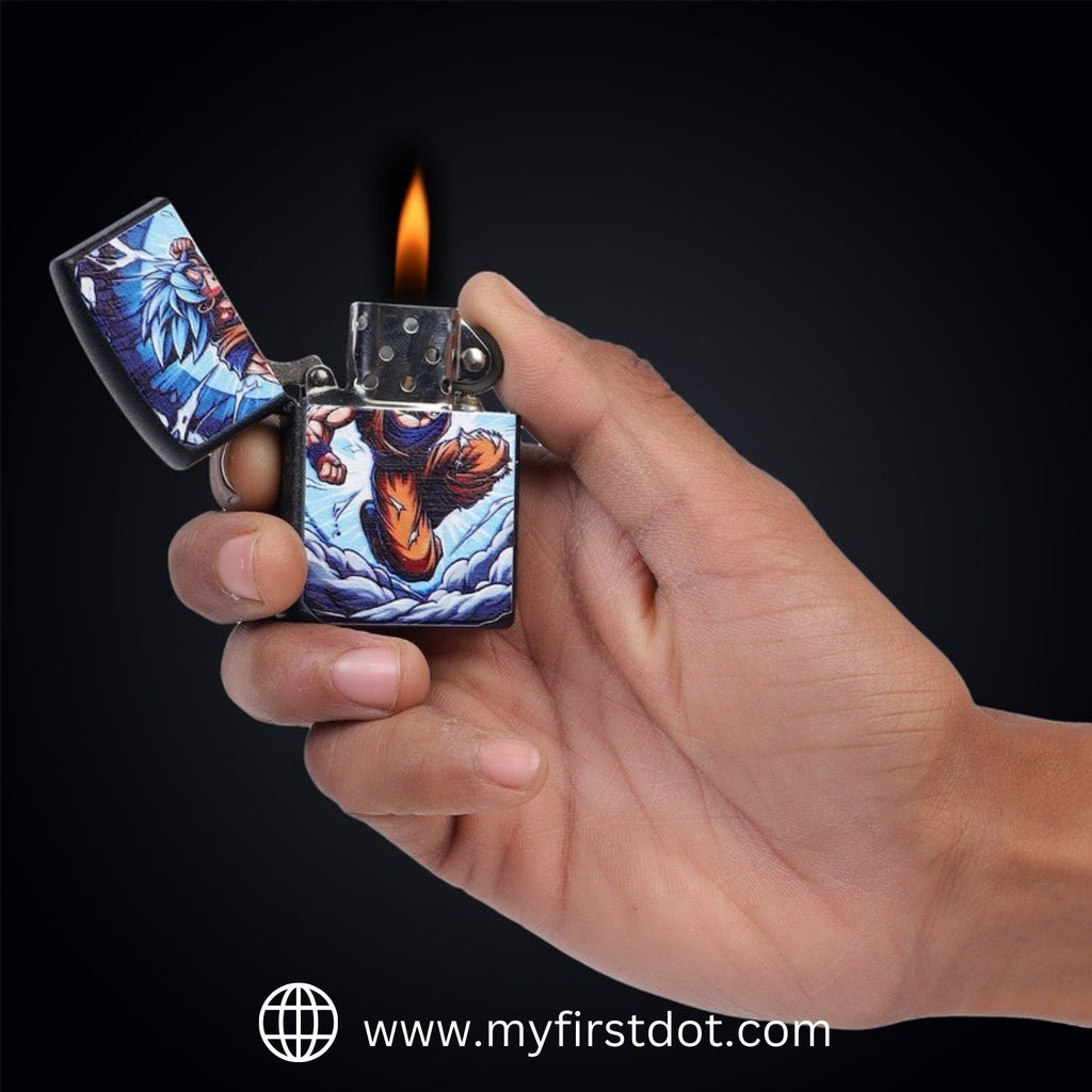 First Dot Super Saiyan Blue Windproof Cigarette Lighter