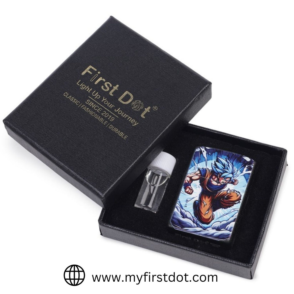 First Dot Super Saiyan Blue Windproof Cigarette Lighter