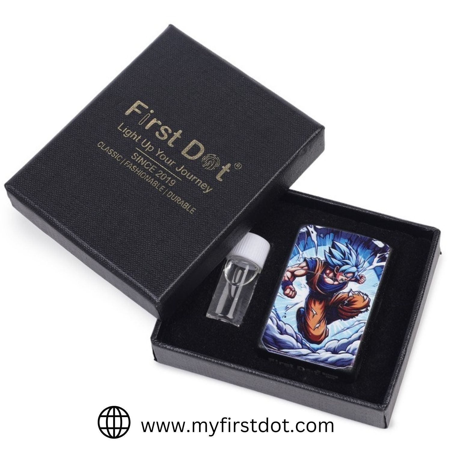 First Dot Super Saiyan Blue Windproof Cigarette Lighter