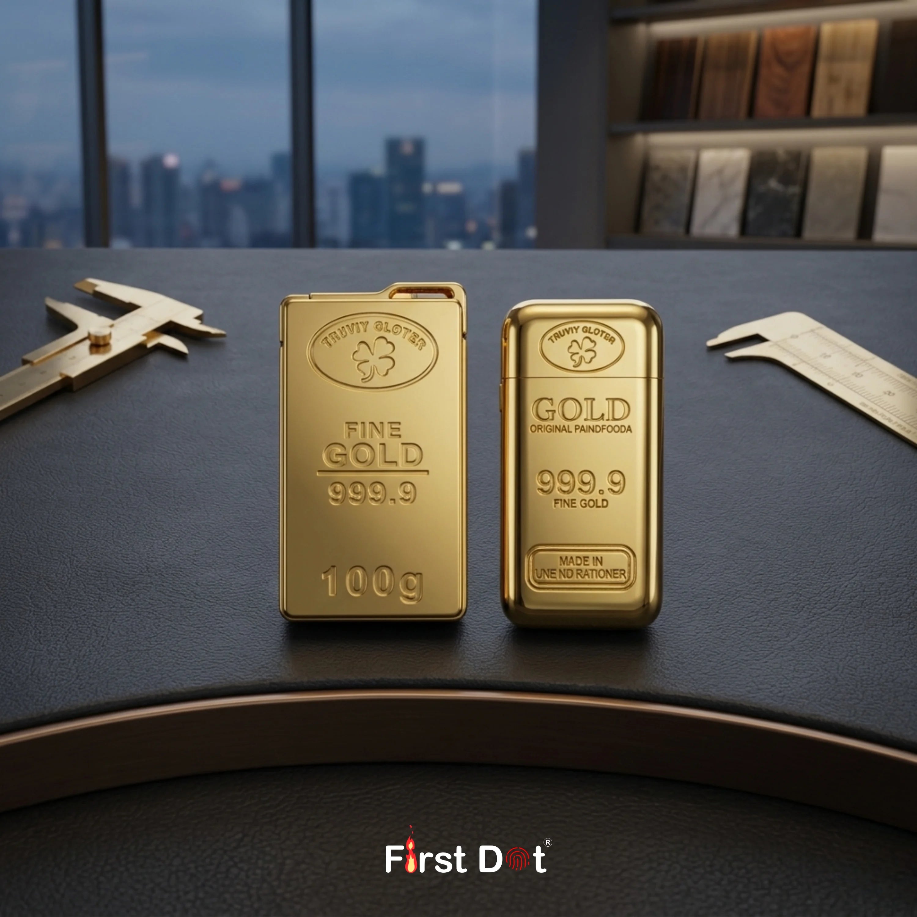 100g Gold Bar Jet Flame Cigarette Lighter