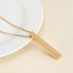 Gold Bar Pendant Necklace for Men