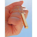 Gold Bar Pendant Necklace for Men