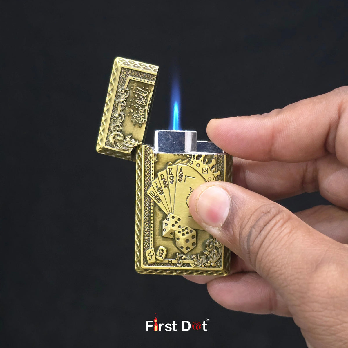 gas lighter for cigarette Good Luck Dice Jet Flame Cigarette Lighter – First Dot