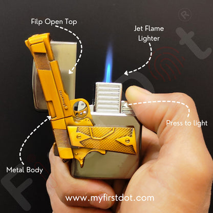 Gun Engraving Jet Flame Torch | Windproof Metal Lighter