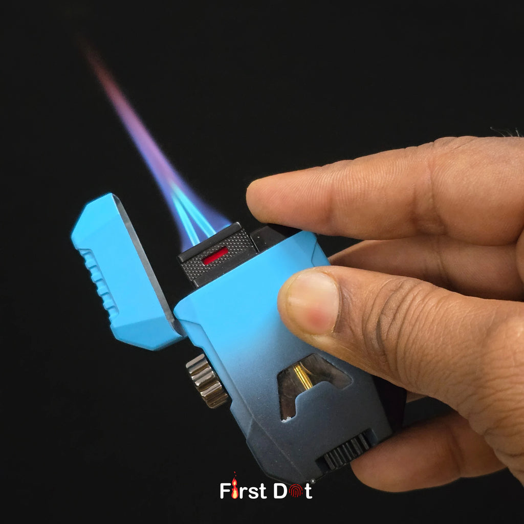 GyroFlux X (G7 Series) – Dual Flame Jet Spinner Lighter with LED