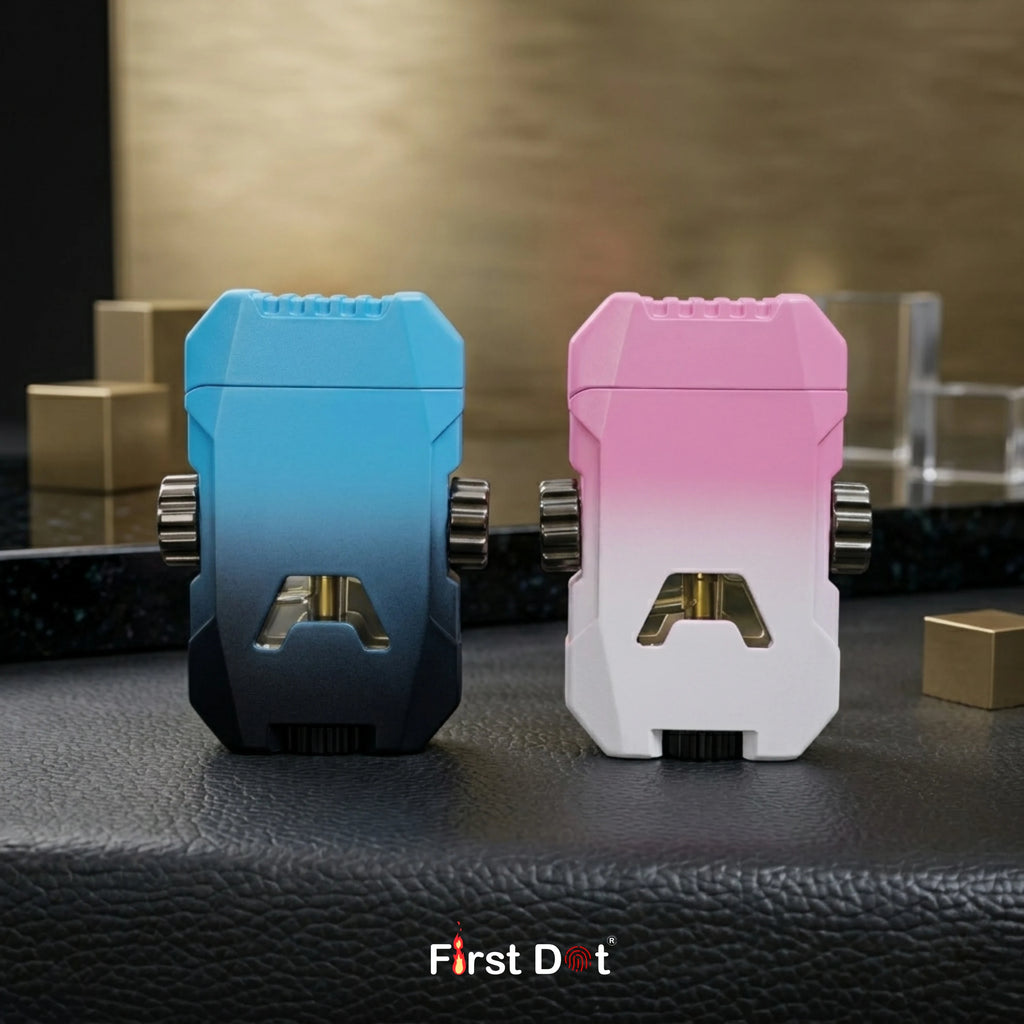 GyroFlux X (G7 Series) – Dual Flame Jet Spinner Lighter with LED