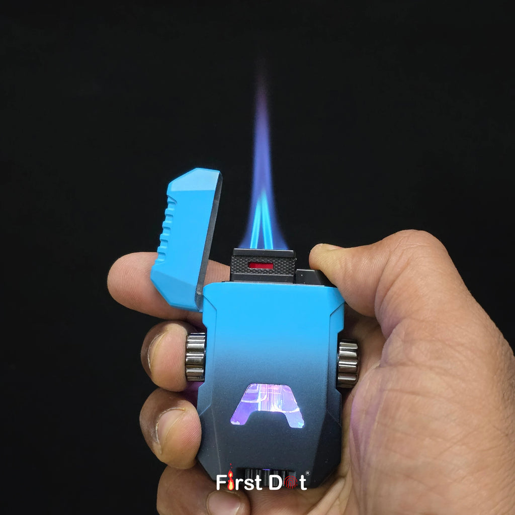 GyroFlux X (G7 Series) – Dual Flame Jet Spinner Lighter with LED