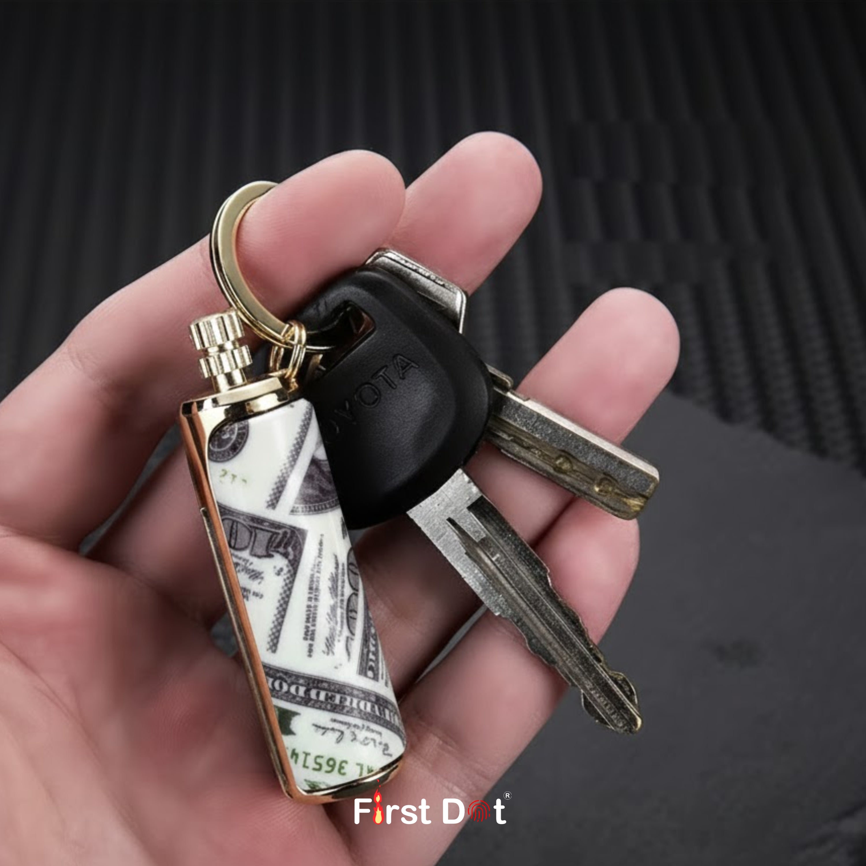 HONEST Permanent Match Keychain Oil Lighter (Dollar)