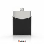Half Leather Wrapped Hip Flask | Stainless Steel Pocket Flask for Travel