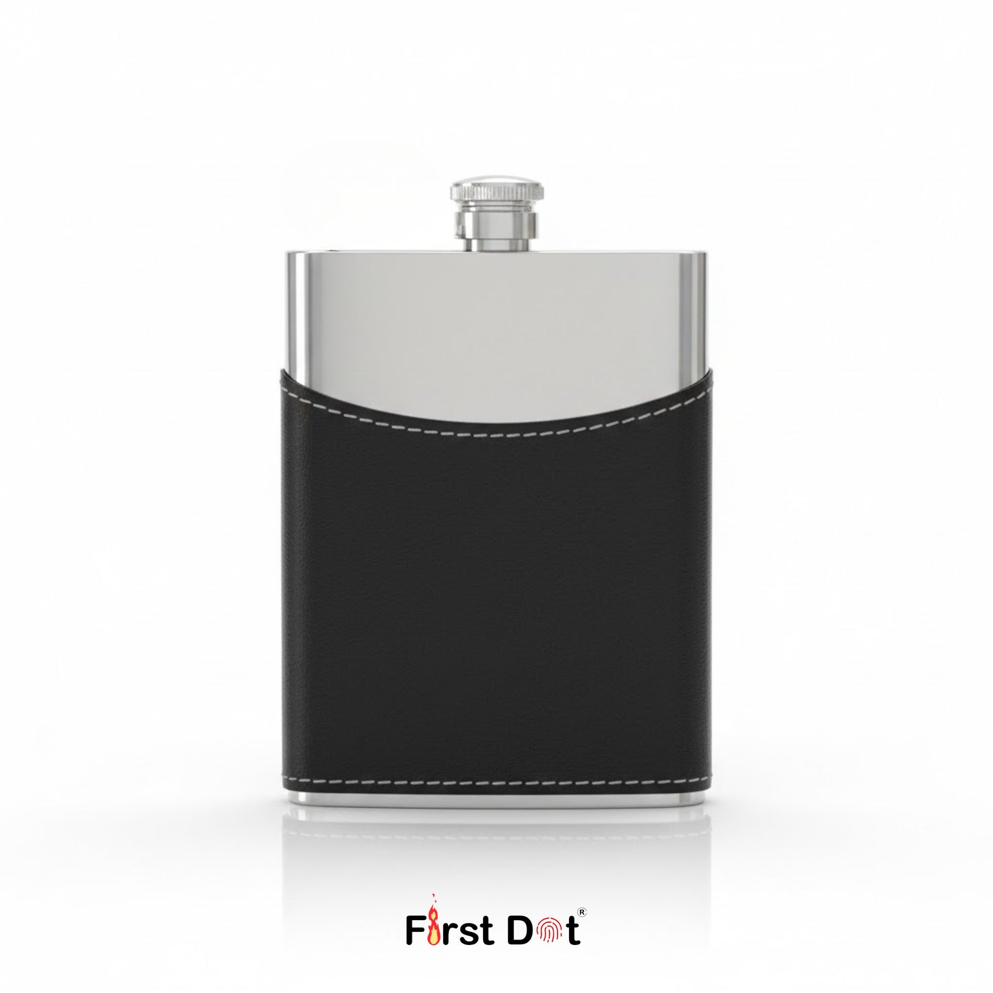 Half Leather Wrapped Hip Flask | Stainless Steel Pocket Flask for Travel