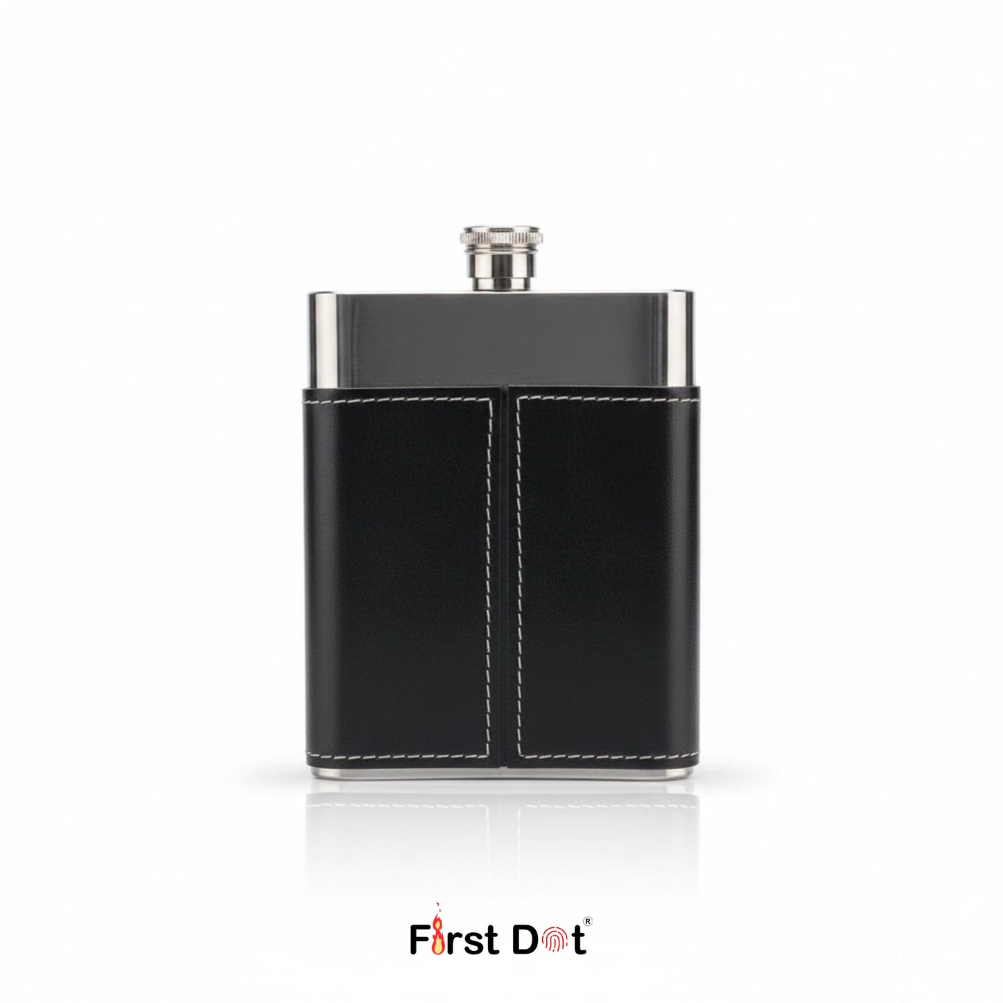Half Leather Wrapped Hip Flask | Stainless Steel Pocket Flask for Travel