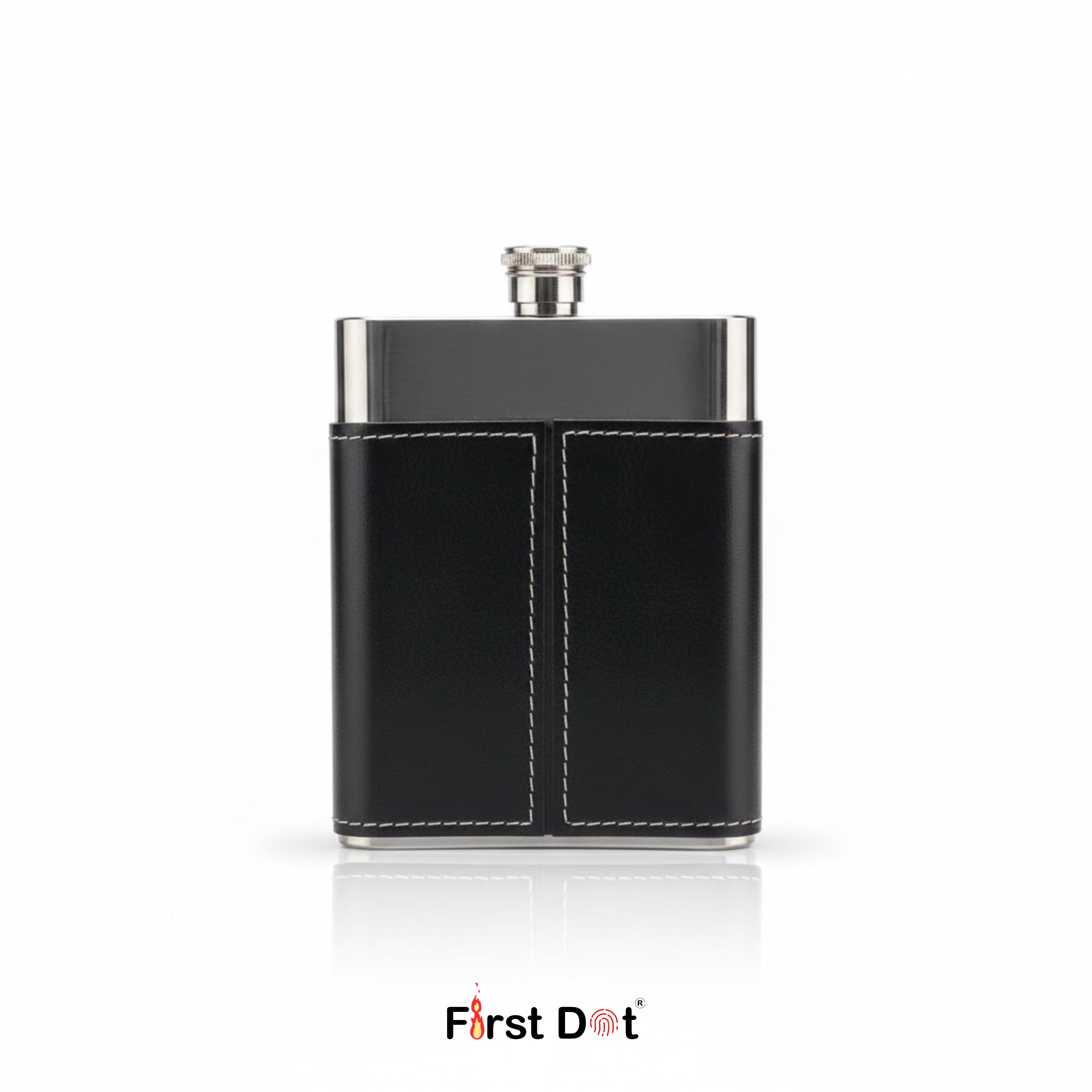 Half Leather Wrapped Hip Flask | Stainless Steel Pocket Flask for Travel
