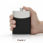 Half Leather Wrapped Hip Flask | Stainless Steel Pocket Flask for Travel