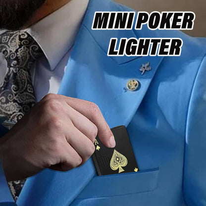 Ikka Black Refillable Green Jet Flame Lighter – Metal Playing Card Torch | Windproof Gift for Men