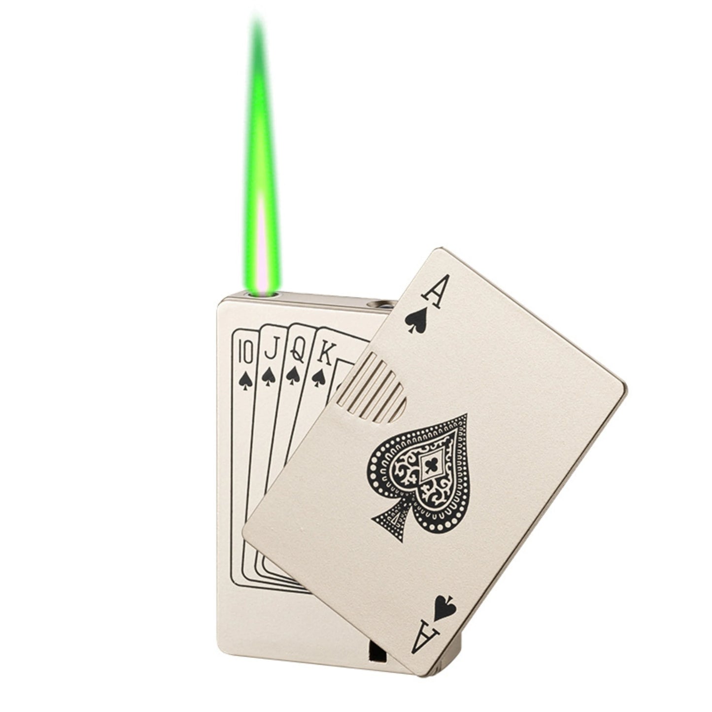 Ikka Gold Poker Card Torch Lighter – Refillable Metal Jet Flame Butane Lighter for Men