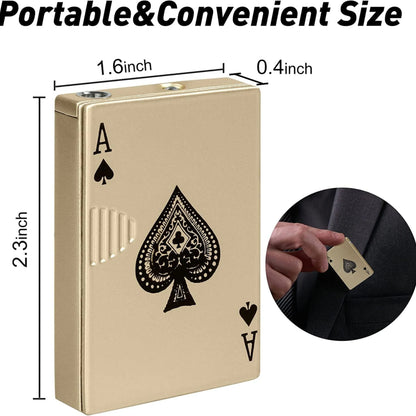 Ikka Gold Poker Card Torch Lighter – Refillable Metal Jet Flame Butane Lighter for Men