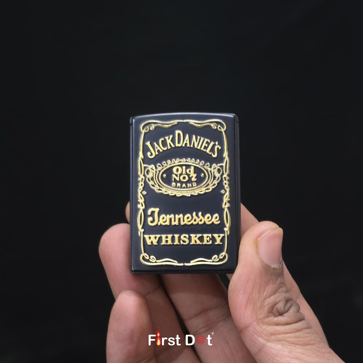 Embossed Black Jet Flame Lighter