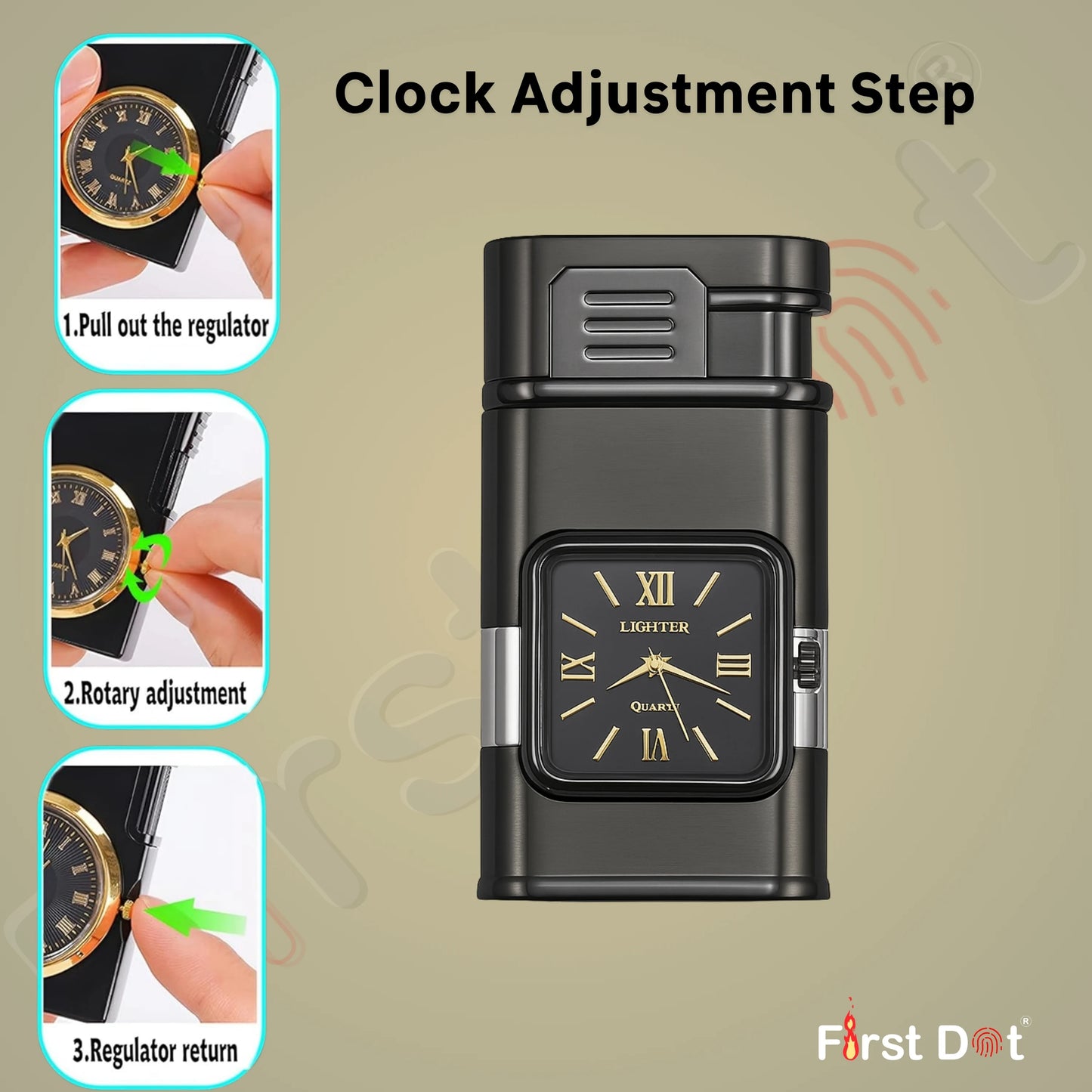Premium ChronoLite Clock Lighter – Lighter for Men Grey