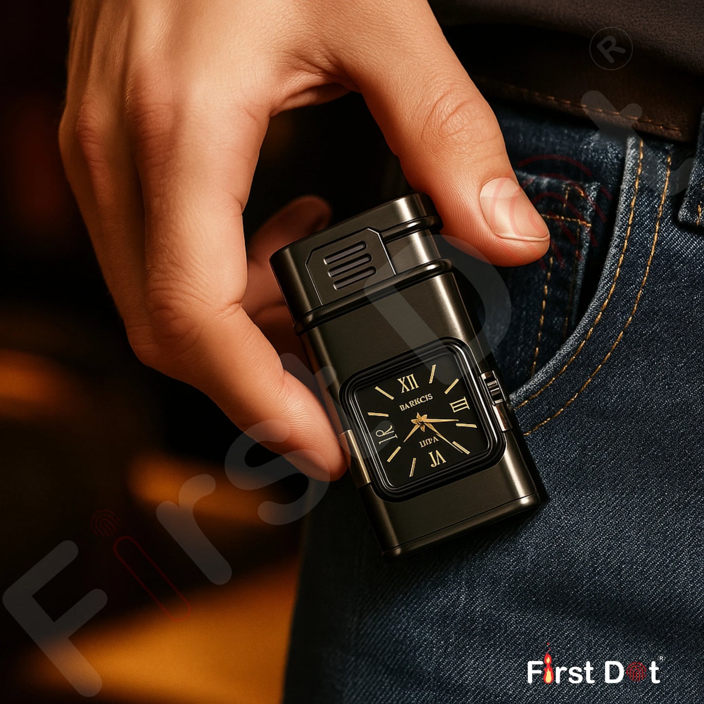 Premium ChronoLite Clock Lighter – Lighter for Men Grey