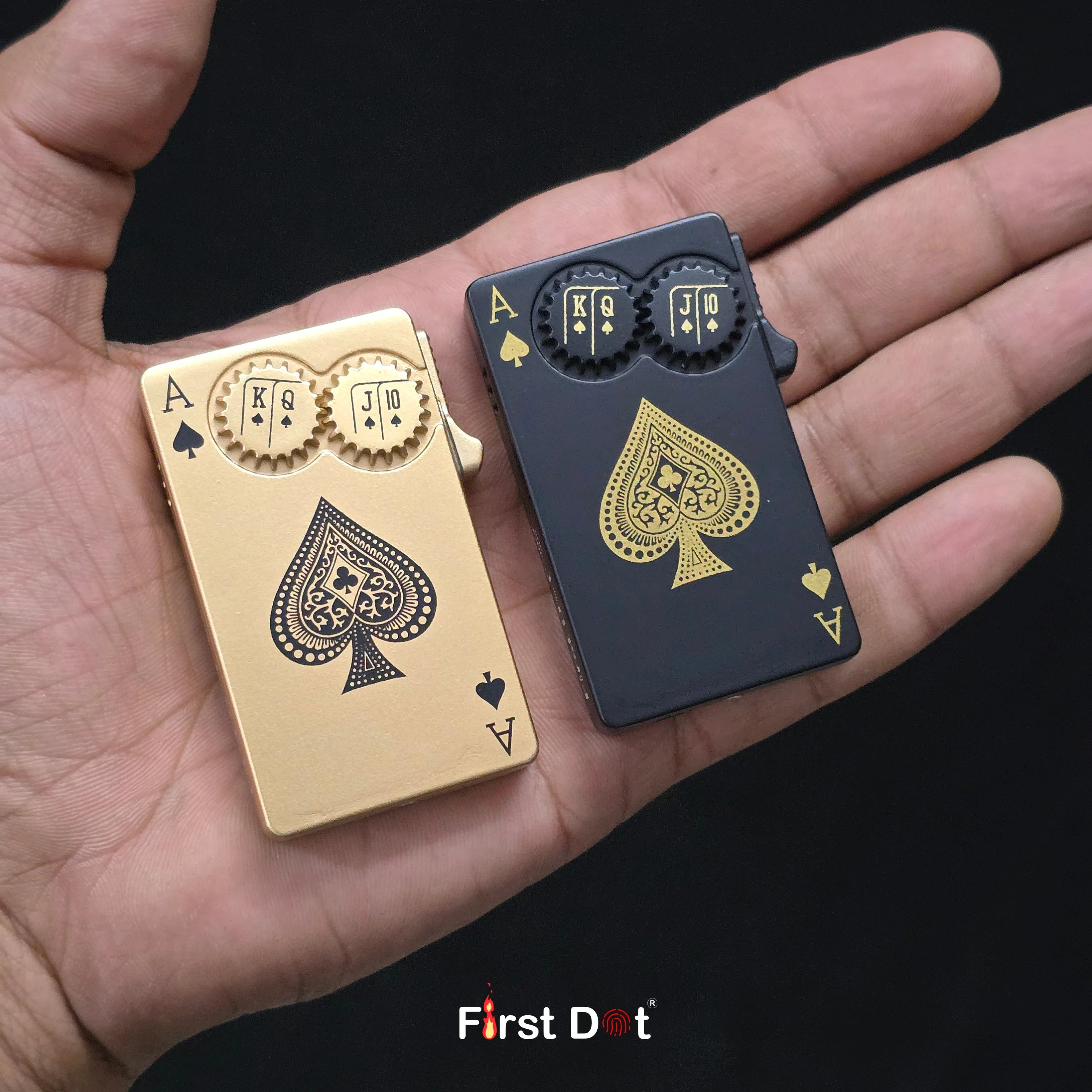 First Dot Kinetic Spade Gear Jet Flame Lighter