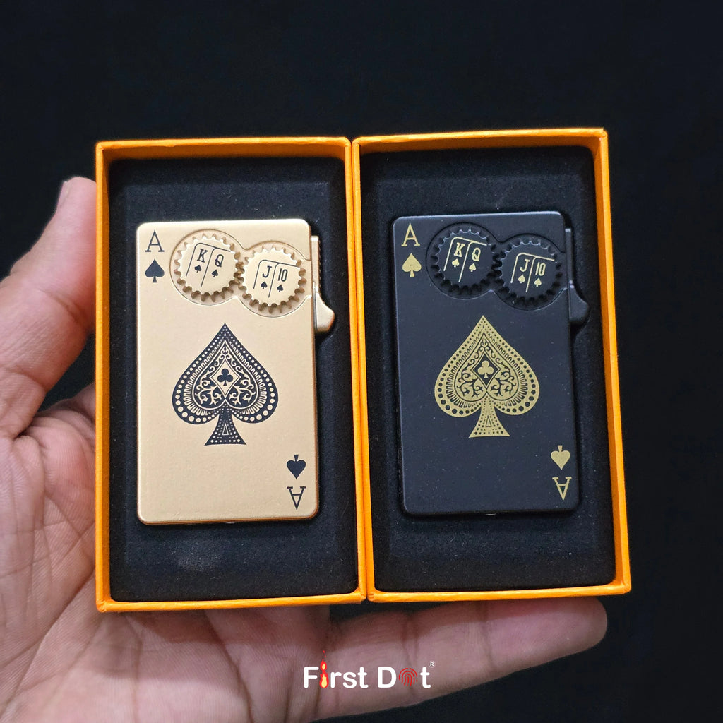First Dot Kinetic Spade Gear Jet Flame Lighter