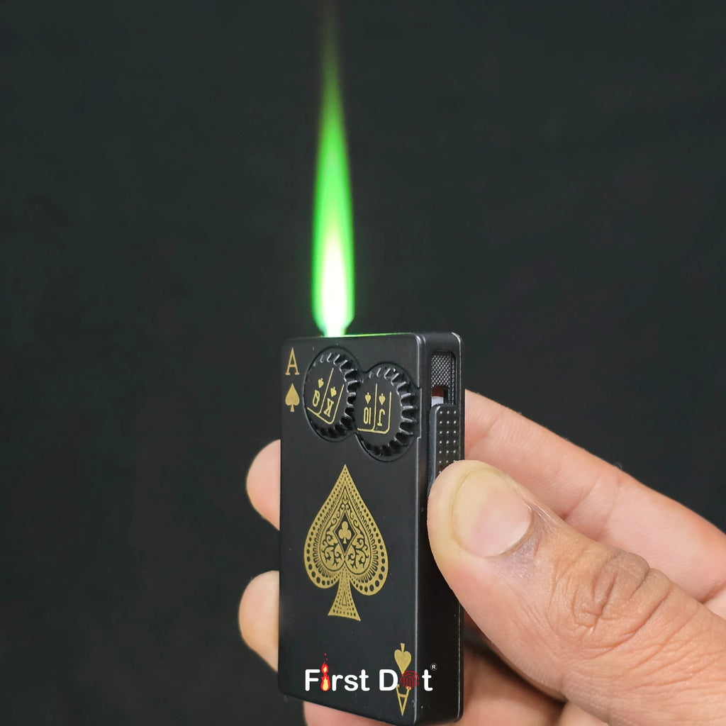 First Dot Kinetic Spade Gear Jet Flame Lighter