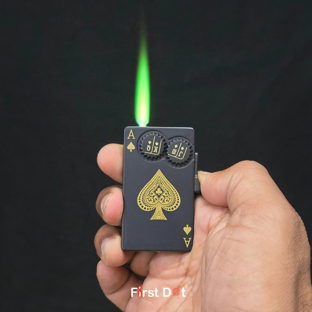 First Dot Kinetic Spade Gear Jet Flame Lighter