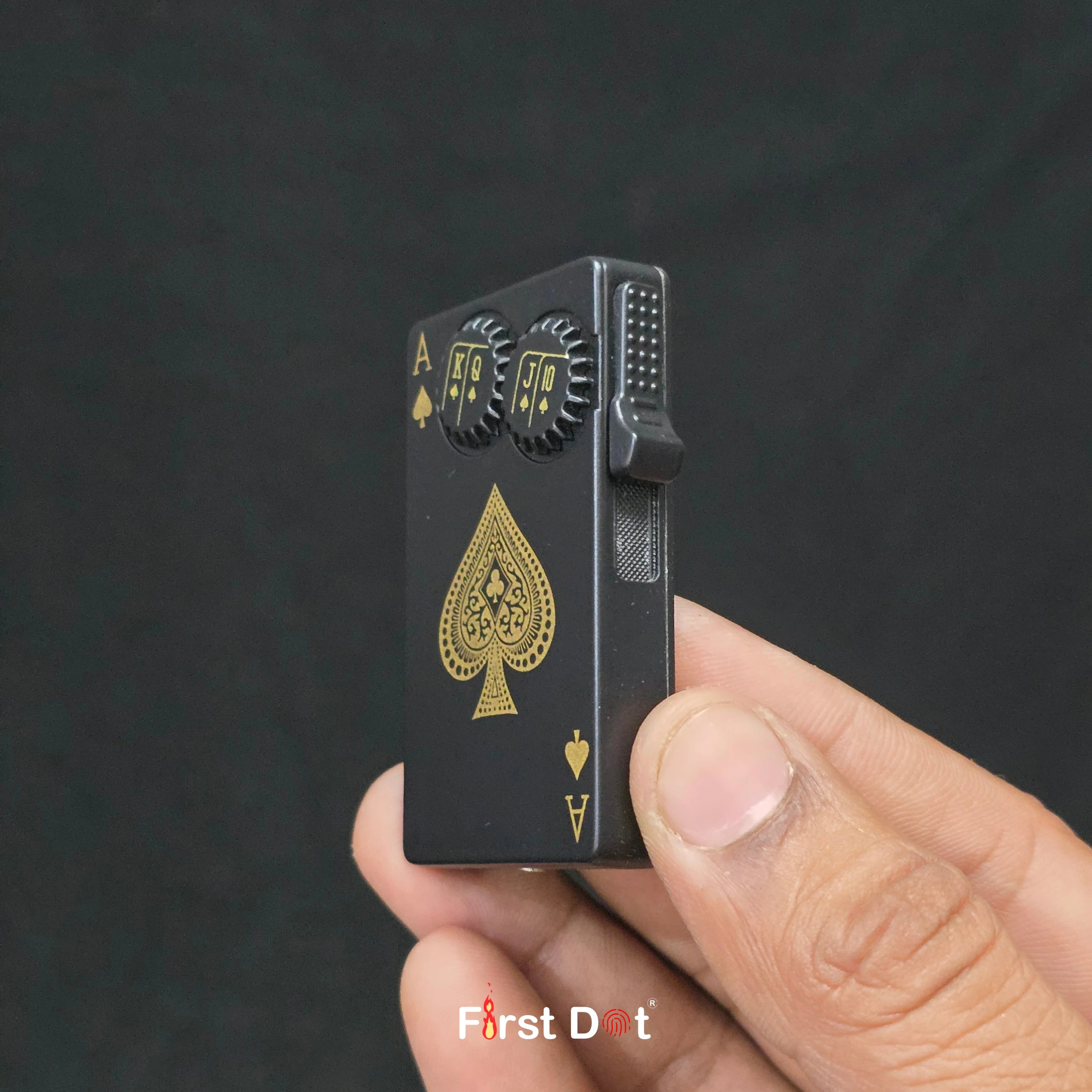 First Dot Kinetic Spade Gear Jet Flame Lighter