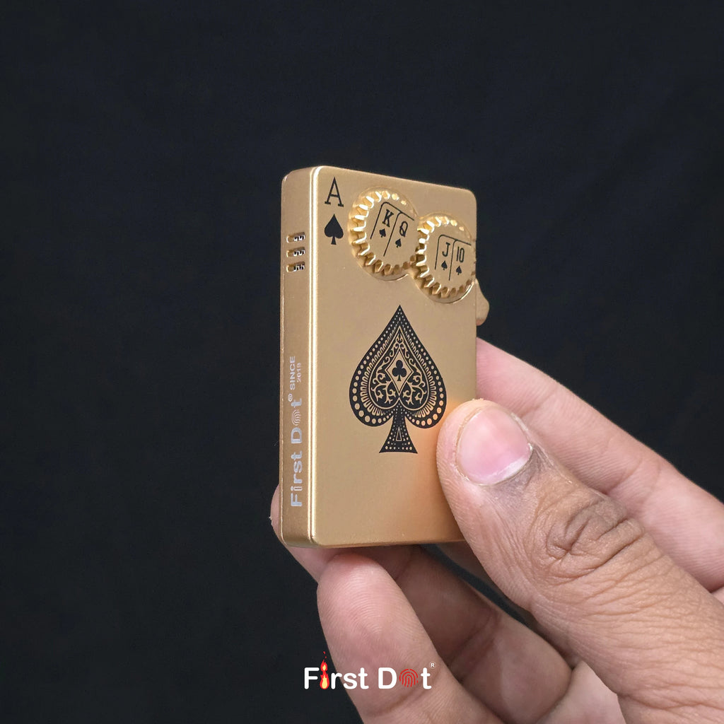 First Dot Kinetic Spade Gear Jet Flame Lighter
