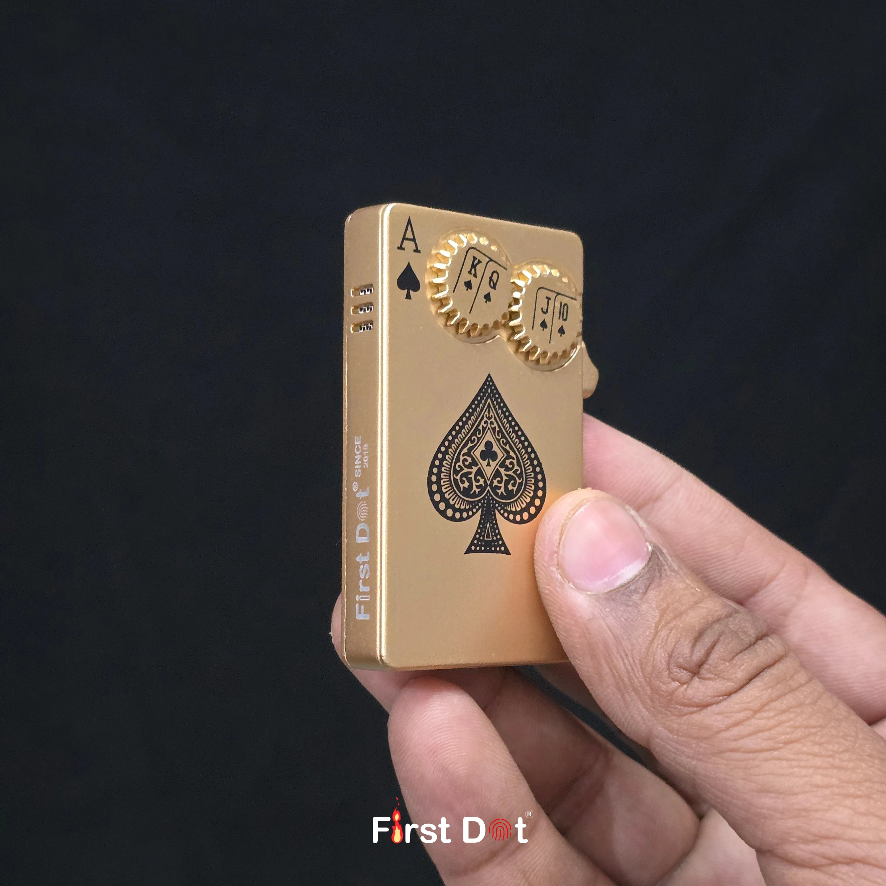 First Dot Kinetic Spade Gear Jet Flame Lighter