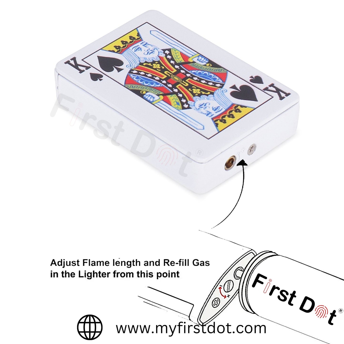 King Premium Refillable Cigarette Lighter – Perfect for Gifting | First Dot