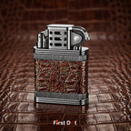 First Dot Classic Leather Wrap Metal Lighter