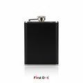 Black Leather Wrapped Hip Flask | Pocket Flask for Travel 8oz