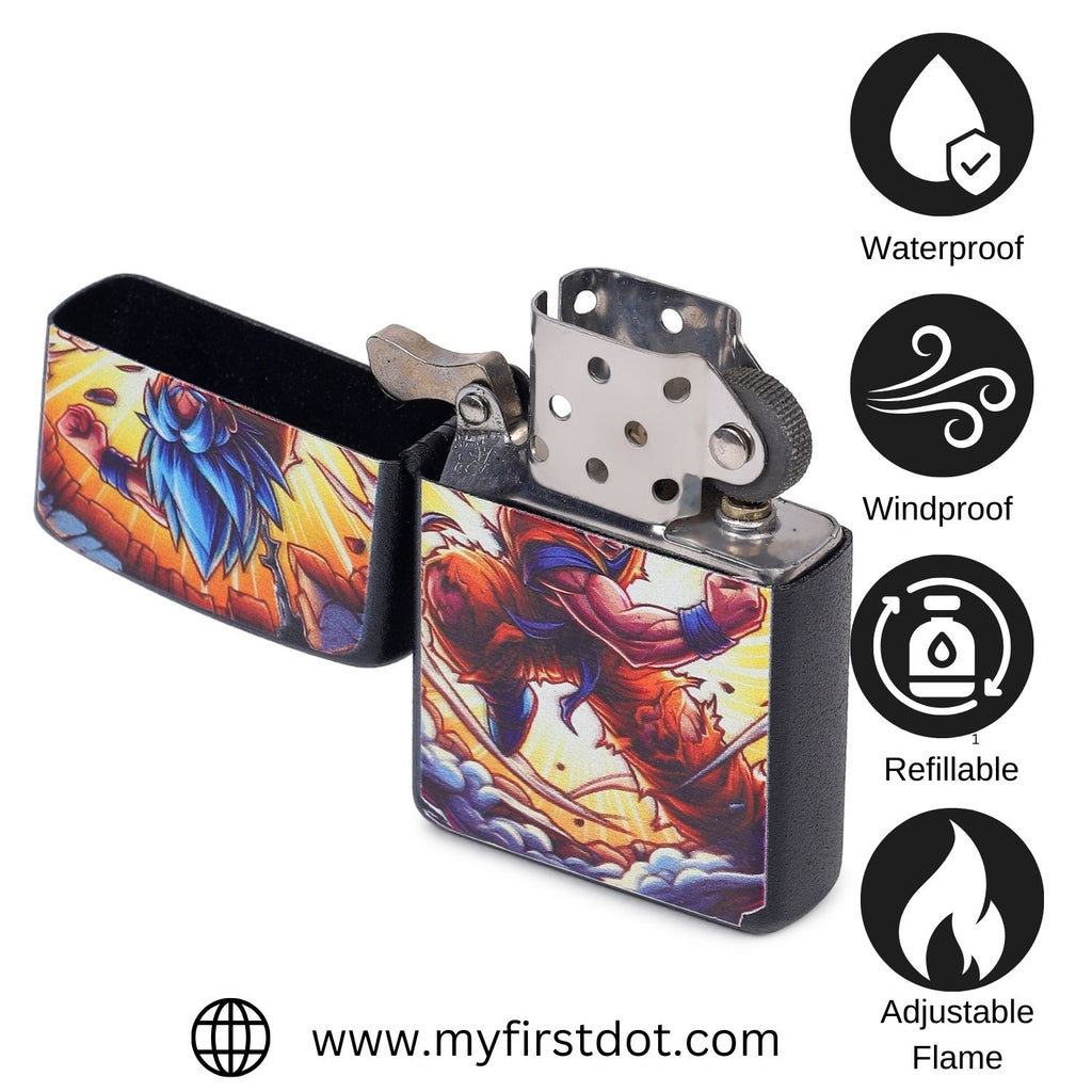 First Dot Super Saiyan Blue Goku Windproof Cigarette Lighter