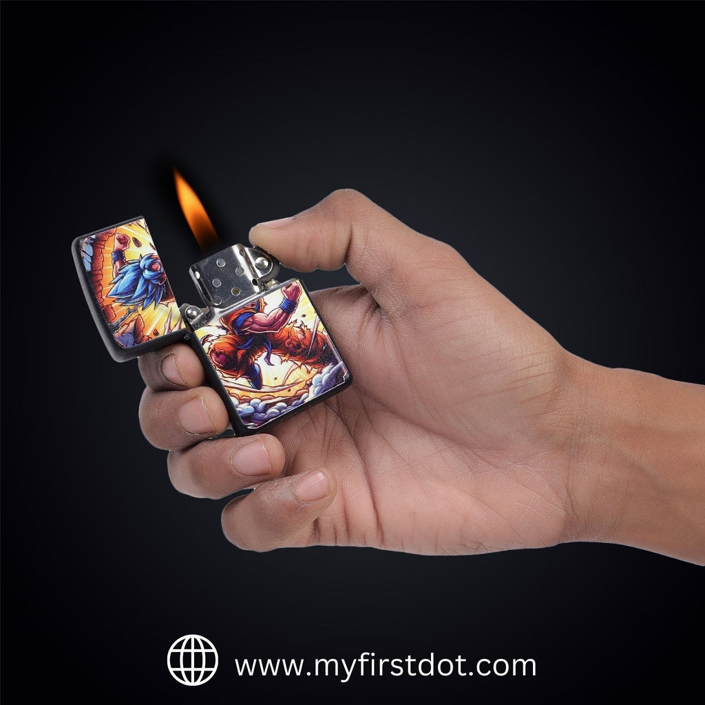 First Dot Super Saiyan Blue Goku Windproof Cigarette Lighter