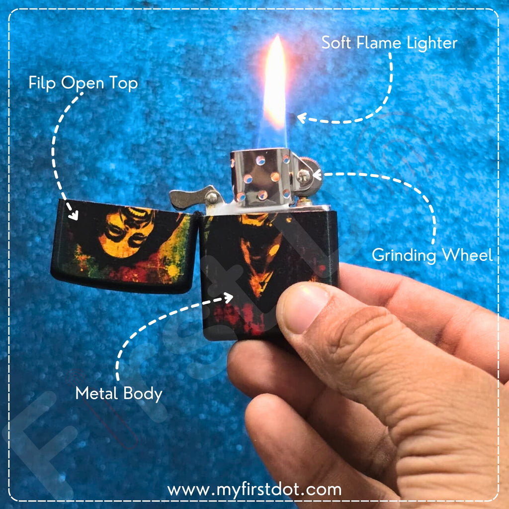 First Dot Legendary Bob Marley Classic Lighter – Windproof Cigarette Lighter